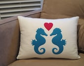 seahorse, bamboo felt pillow