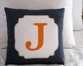 CUSTOM LISTING for KDUBSHOPS - 16" x 16" initial pillow, bamboo felt