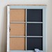 Vintage repurposed window chalkboard and cork board