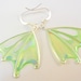 Forest Faerie Wings, Fern Fairy Earrings, Green Wing Earrings, unique silver earrings, "Fern"