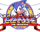 Sonic the Hedgehog Logo Cross Stitch Pattern