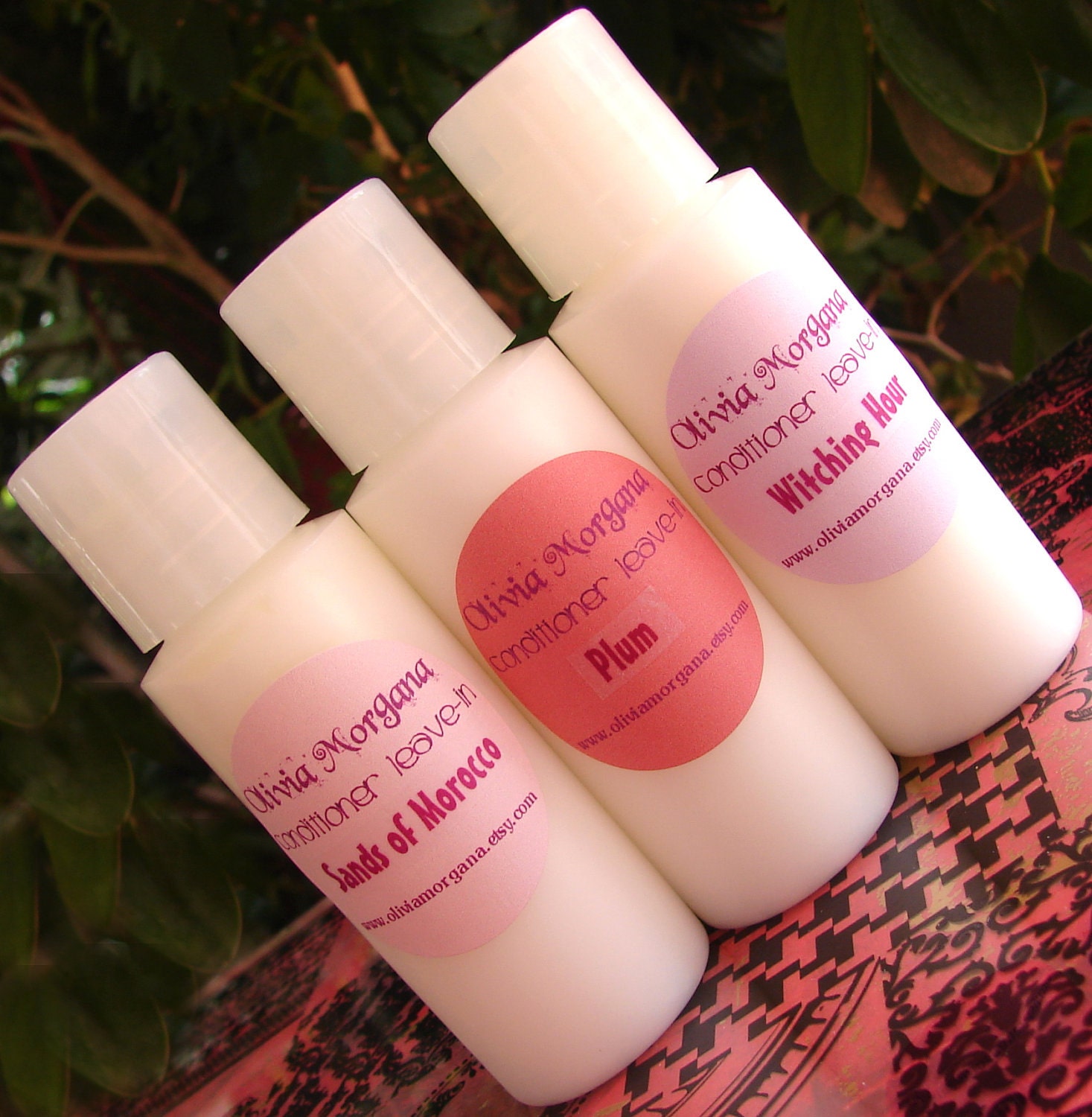 PINK SUGAR. HAIR Conditioner Leave In. Scented. Avocado and Castor Oil, Glycerin, Wheat Protein. Paraben Free. Olivia Morgana.