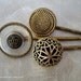 Antique gold trio TREASURY ITEM --vintage button bobby pins