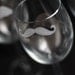 Four Mustache Wine Glasses - Staches for Glasses Hand Etched