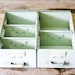 RESERVED for Michelle Mint Green Vintage Industrial Metal File Drawers, Set of Two