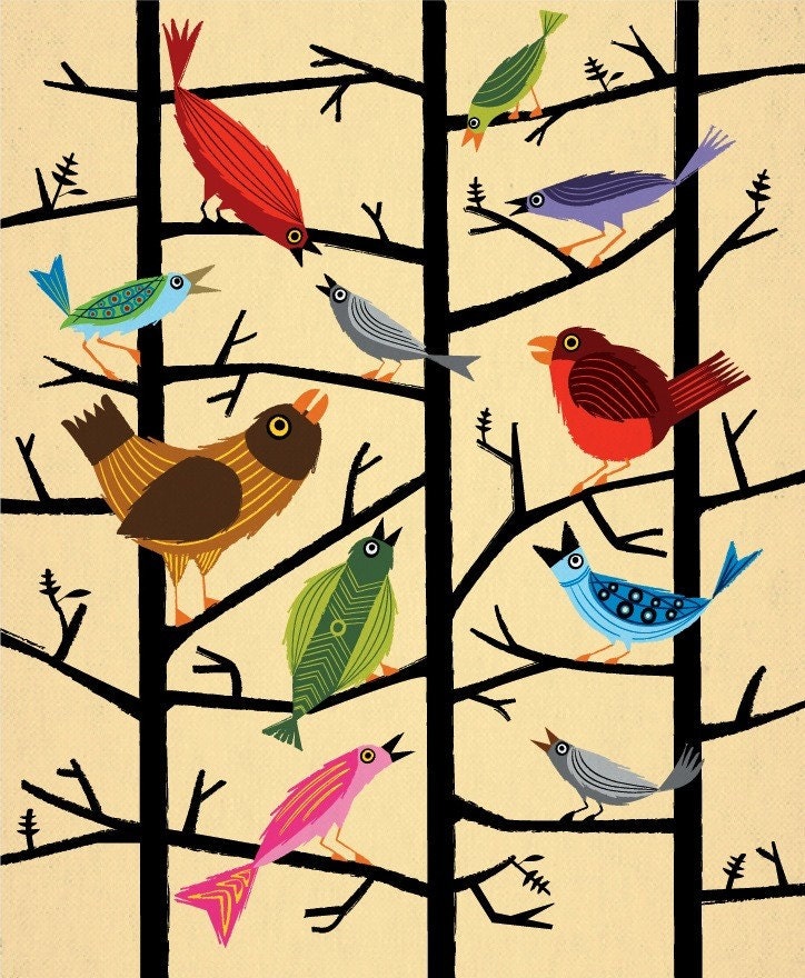 iOTA iLLUSTRATION - For All The Birds - illustrated Limited Edition - kids Animal Art Print