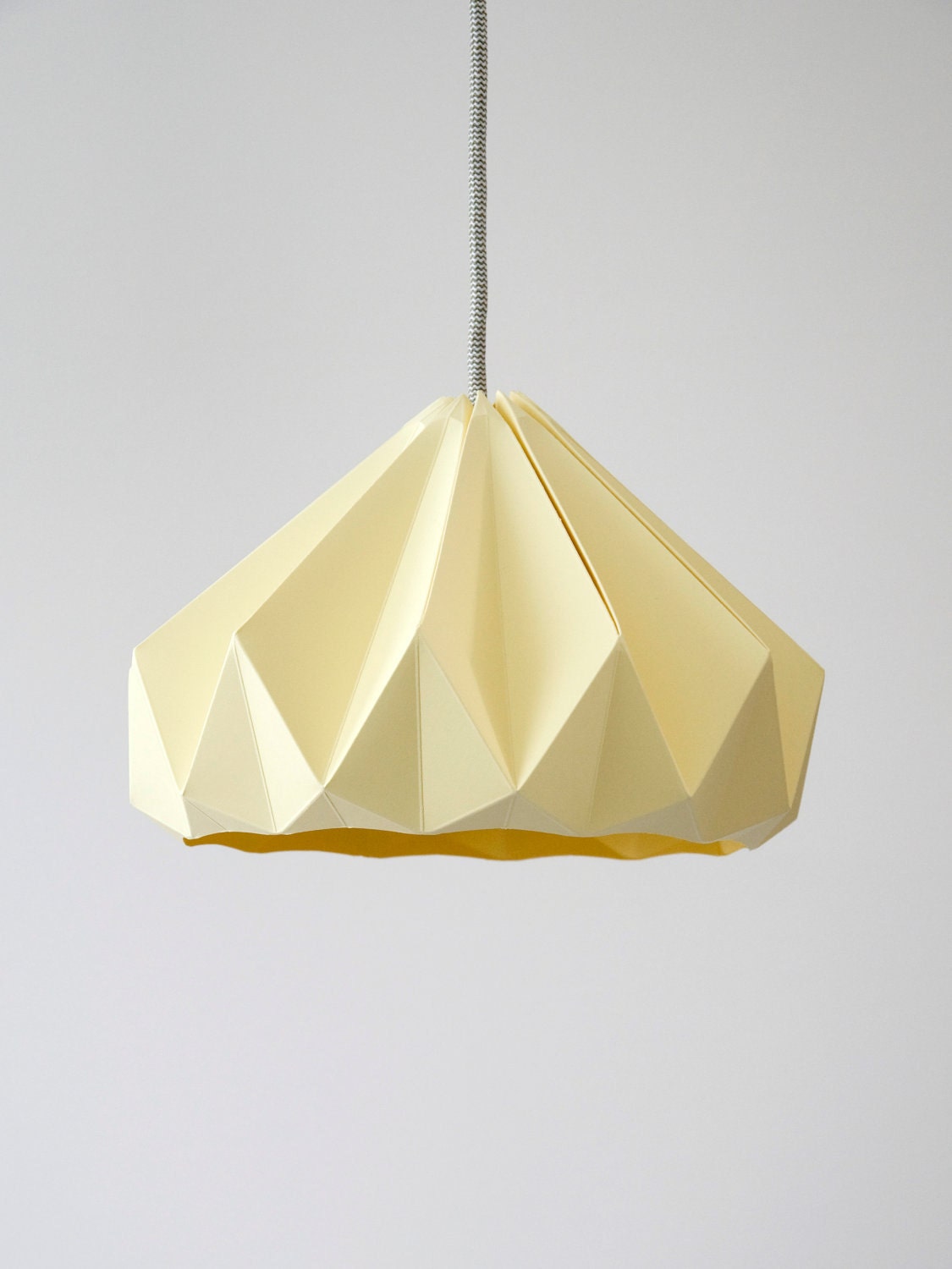 Chestnut paper origami lampshade Canary Yellow