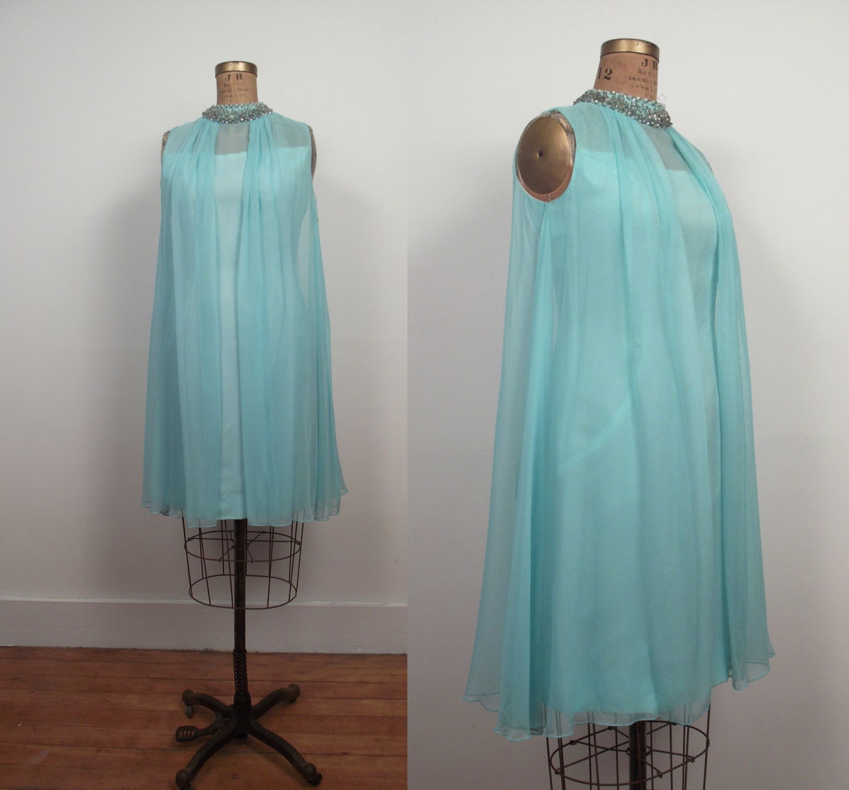 1960s Party Dress / 60s Trapeze Dress / NOS