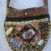 SALE Leopard Print Purse, faux fux, tattered frayed style