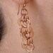 Copper Shaggy Loops Earrings Peach Magatama Beads Chain Maille
