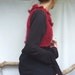Cranberry Bodice, hand knitted in cranberry mohair, READY TO SHIP