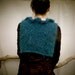 Kingfisher Bodice, hand knitted in teal blue mohair