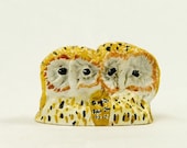 Cuddly Owls  - Hand Sculpted Figurine OOAK