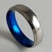 Mens Titanium Wedding Ring , Neptune Band in Nightfall Blue with Comfort Fit