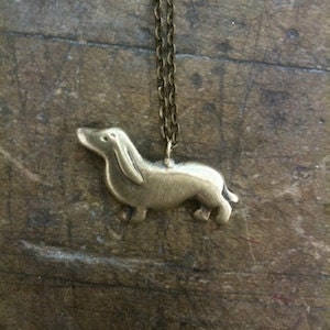 Handmade Brass Dachshund Pendant