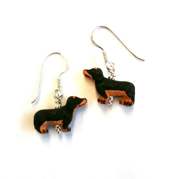 Ceramic Dachshund Earrings