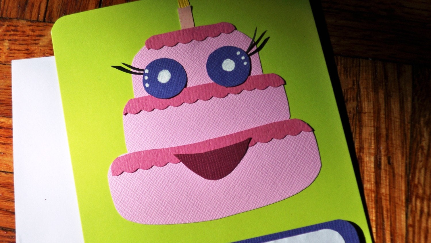 Customizable Birthday Cake Handmade Greeting Card
