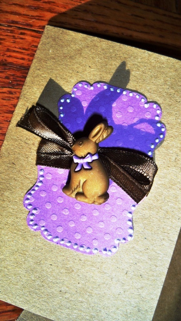 Mini Kraft Chocolate Easter Bunny Cards (Set of 4)
