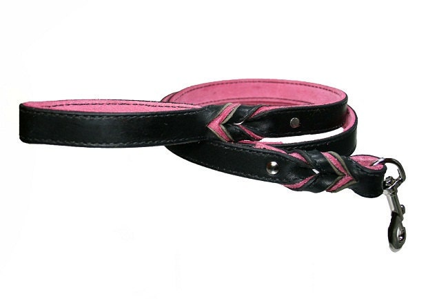 Two Color Leather Leash / Lead In Your Color Choice 5 Foot