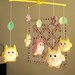 Baby crib mobile, owl mobile "Cute owl - Yellow"
