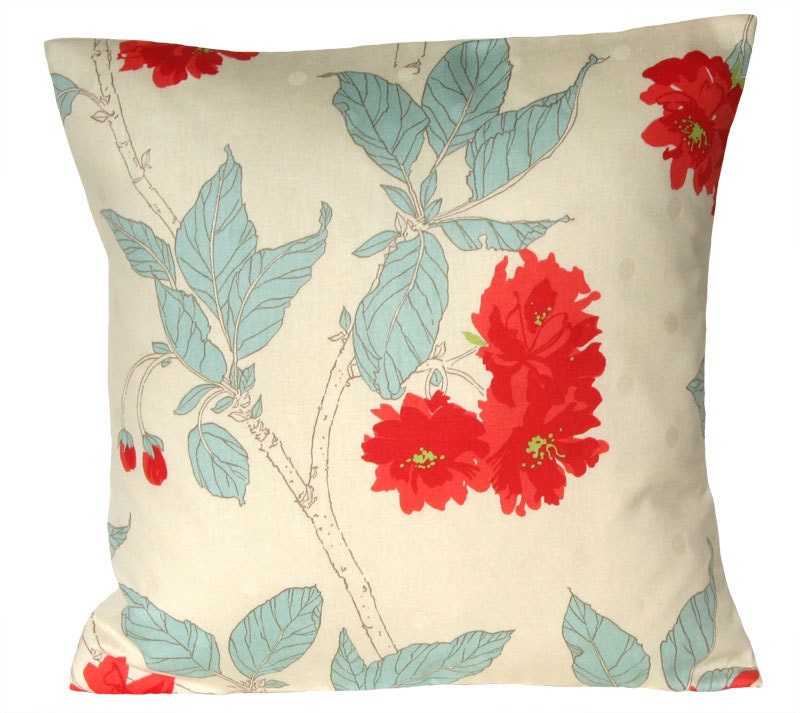 Throw pillow cover -18x18 pillow cover - Malus red
