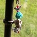 Frida Sugar Skull Pendant Keychain Rockabilly Rose and White Skull Pendant keychain