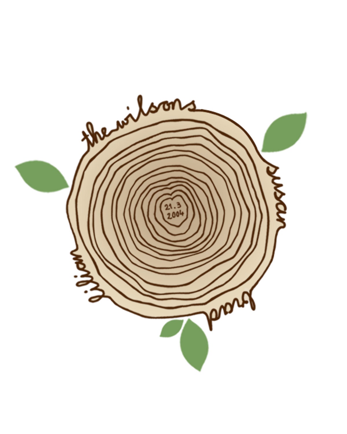 Last Minute Orders / PRINTABLE PDF / Family Tree 8x10 Inches - Personalized Family Tree Rings