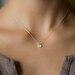 Mini Double Ring Slice Necklace in Bronze