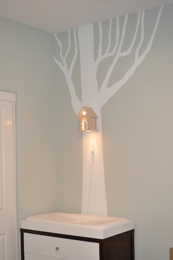 Peek-a-Boo Modern Birdhouse Lamp for Baby Nursery