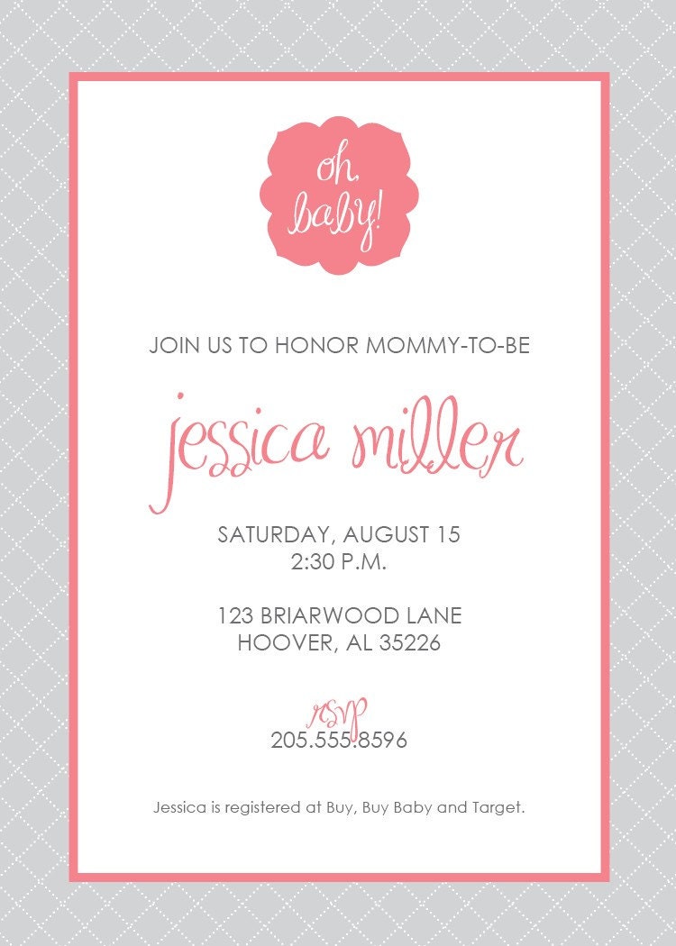 Fab Plaid Baby Shower Invite