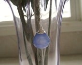 Chalcedony Sterling Silver Bouquet Charm - SOMETHING BLUE Wire Wrapped - OCEANIA