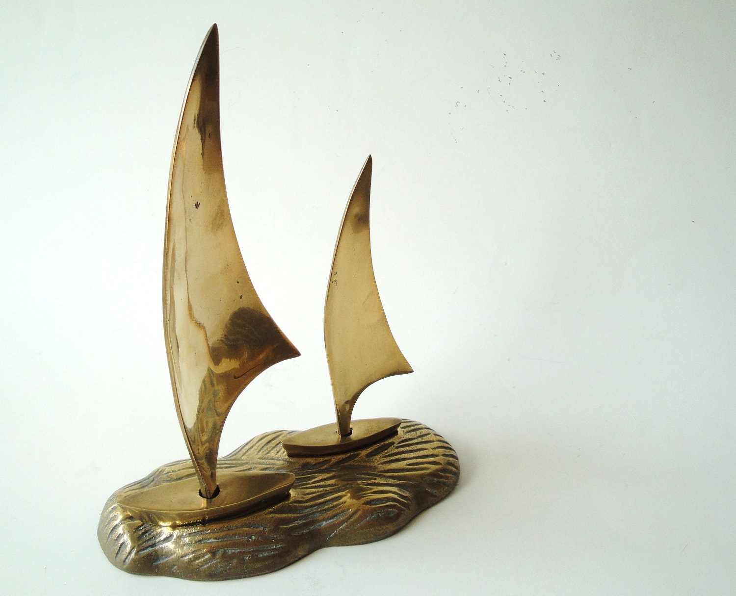 Brass Sail Boat Paper Weight Executive Desk Ornament
