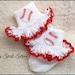 Boutique Crocheted Lace Ruffle Pageant Socks Custom Baseball