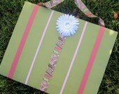 Hair Bow Board Organizer: Green and Pink Paisley with Optional Headband Organizer (16 x 20)
