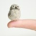 Miniature Needle Felted Pocket Owl in Natural Wool