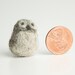 Miniature Needle Felted Pocket Owl in Natural Wool