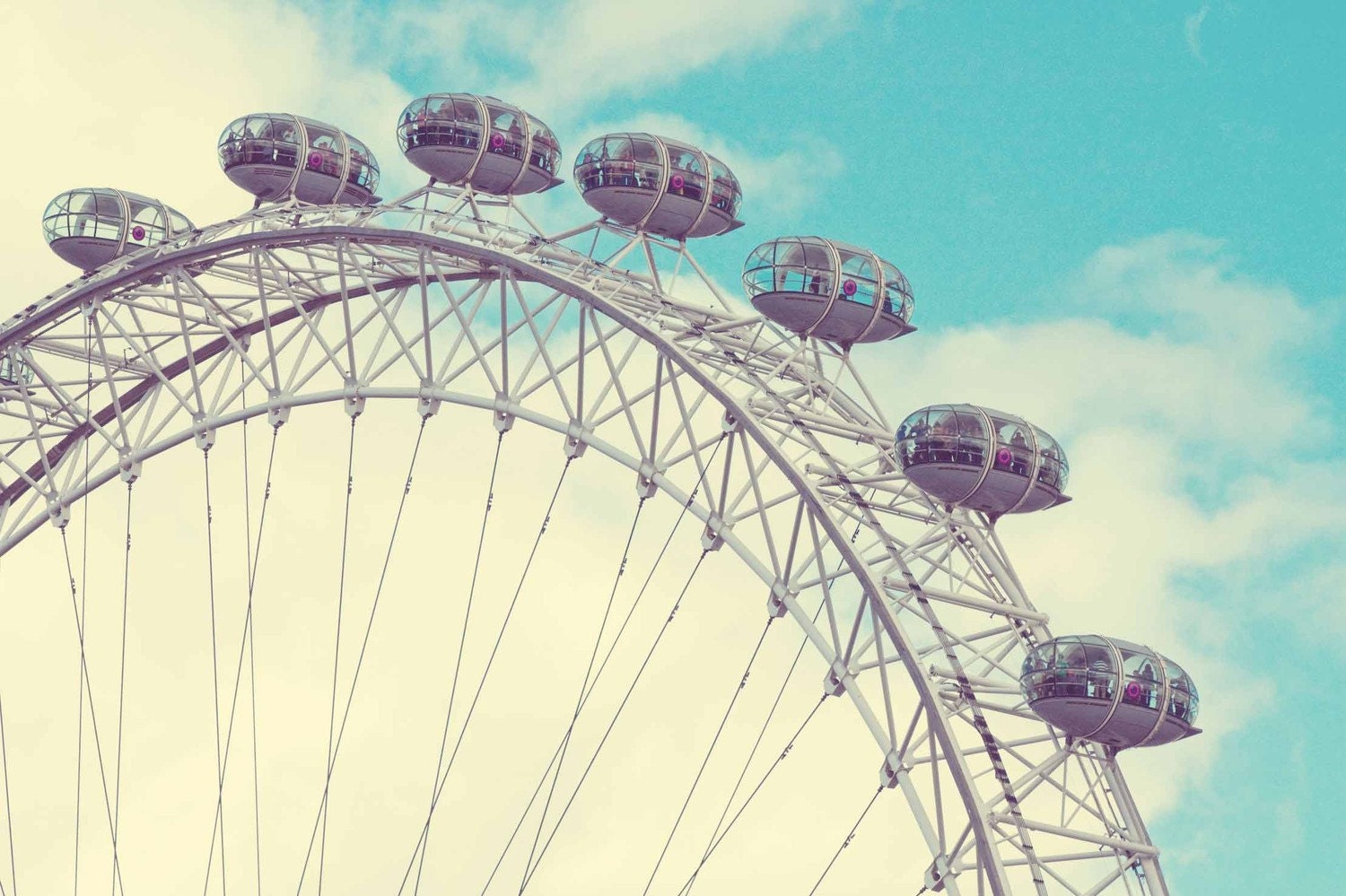 London Eye with Retro Vibe 8x10 Print- Travel Photography