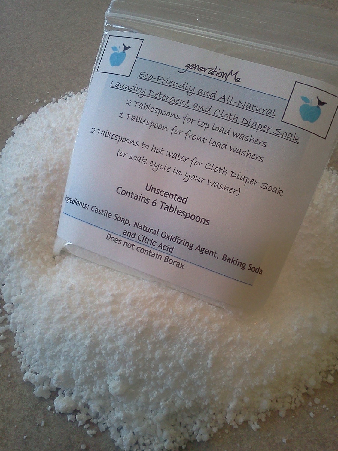 Laundry Detergent, Sample Size, HE Compatible, Eco-Friendly, Cloth Diaper Detergent, No Borax, Unscented, Sensitive Skin