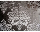 Silver Grey Floral Damask - Burnout Velvet on Fancy Fabric