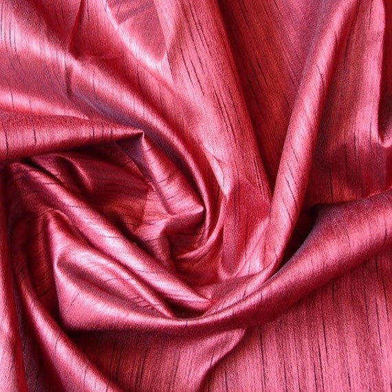 Crimson Red Art Khadi Handloom Silk Fabric by FabricMart on Etsy