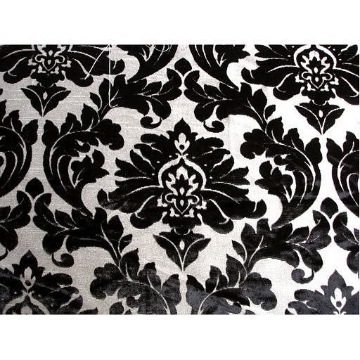 Items similar to Black Heavenly Damask Burnout Velvet on Fancy Fabric