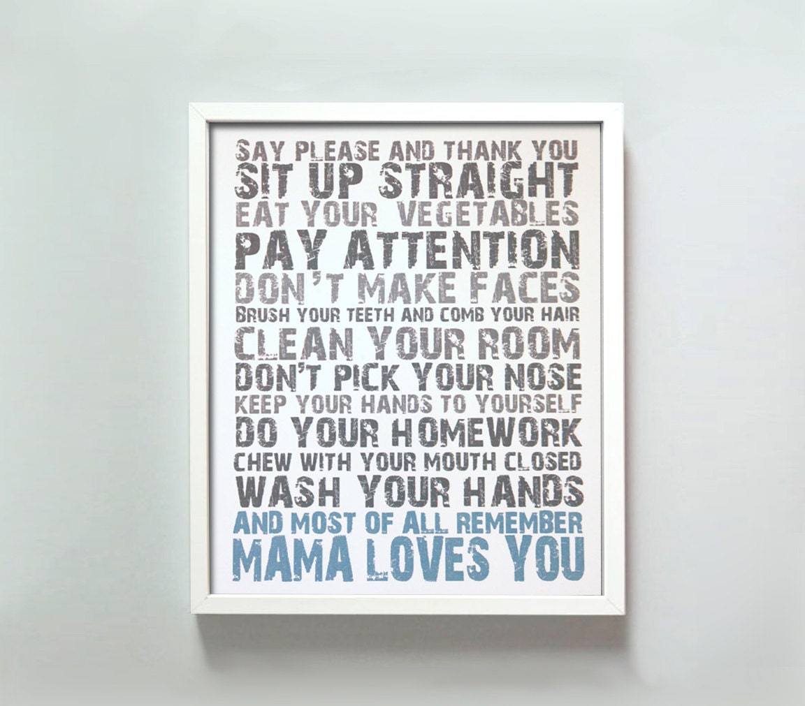 8x10 Mama Loves You in Blue