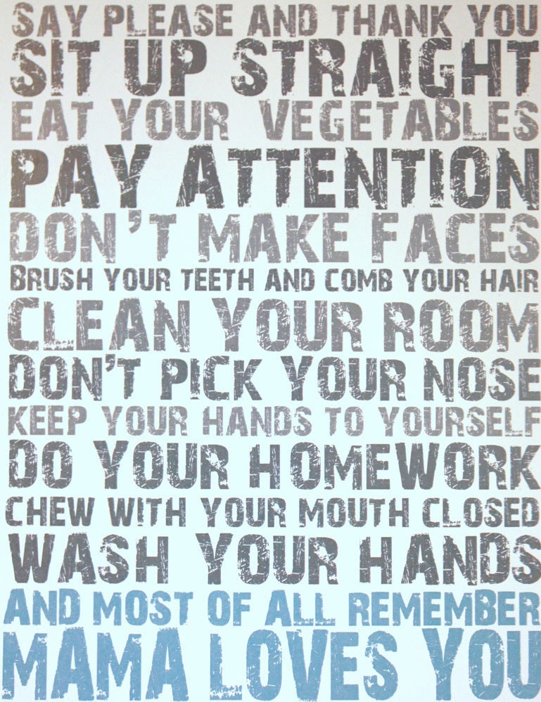 11x14 Mama Loves You in Blue