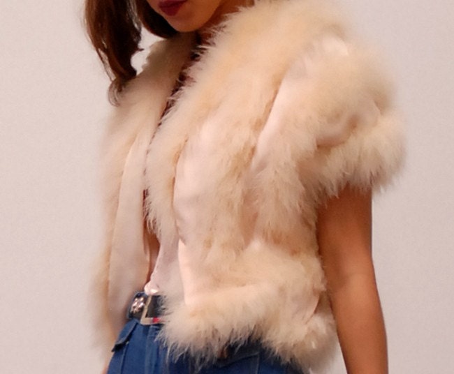 Vintage Marabou Feather 60s Top or Vest