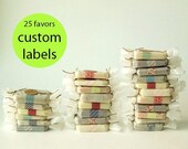 25 Wedding Soap Favors with Custom Labels for your Event // Vegan Organic Wedding Favors - Bridal Shower Favors - Birthday Party Favors