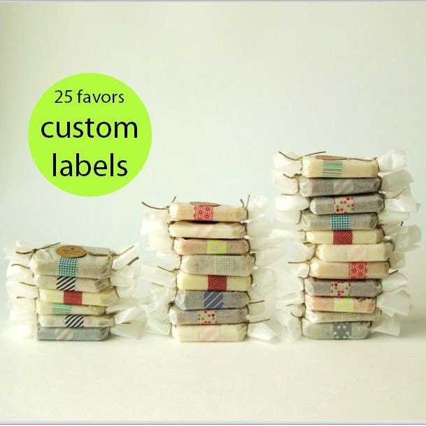 25 Wedding Soap Favors with Custom Labels for your Event // Vegan Organic Wedding Favors - Bridal Shower Favors - Birthday Party Favors