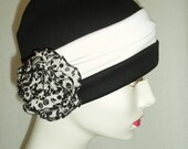 Hat Chemo Black Cap Alopecia Sleep Cap Cloche Turban Black