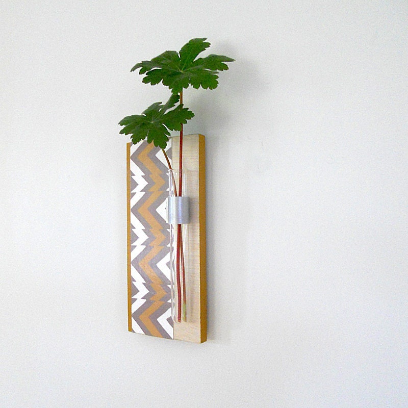 Wall Vase Test Tube WEST wall hanging Flower Vase by redtilestudio