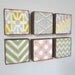 Art Block 5x5  SIX 6 Set Choose your Designs chevron circles Geometric redtilestudio wood