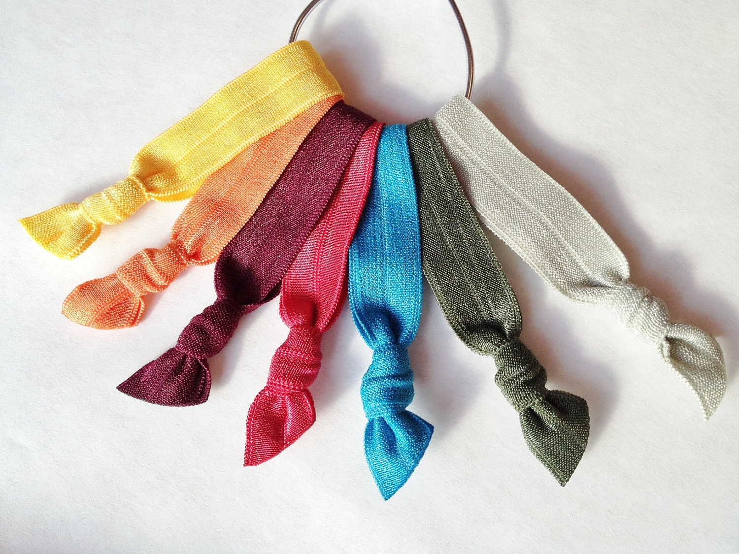 Ribbon elastic ponytail holders. hair ties. INDIAN by ReStylista